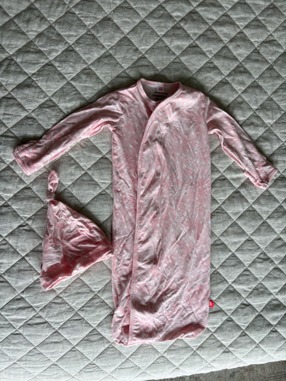 Magnetic Me Pink Polka Dot Sleepsack with Knot Hat